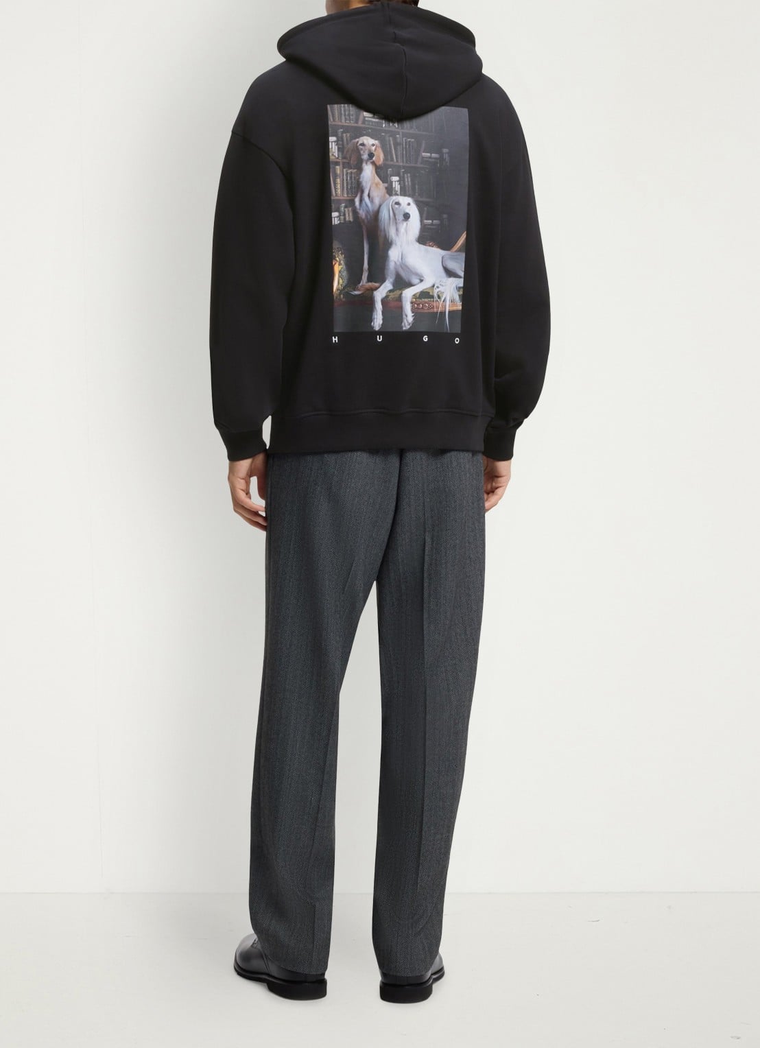 HUGO Hoodie met logo - achterkant zwart