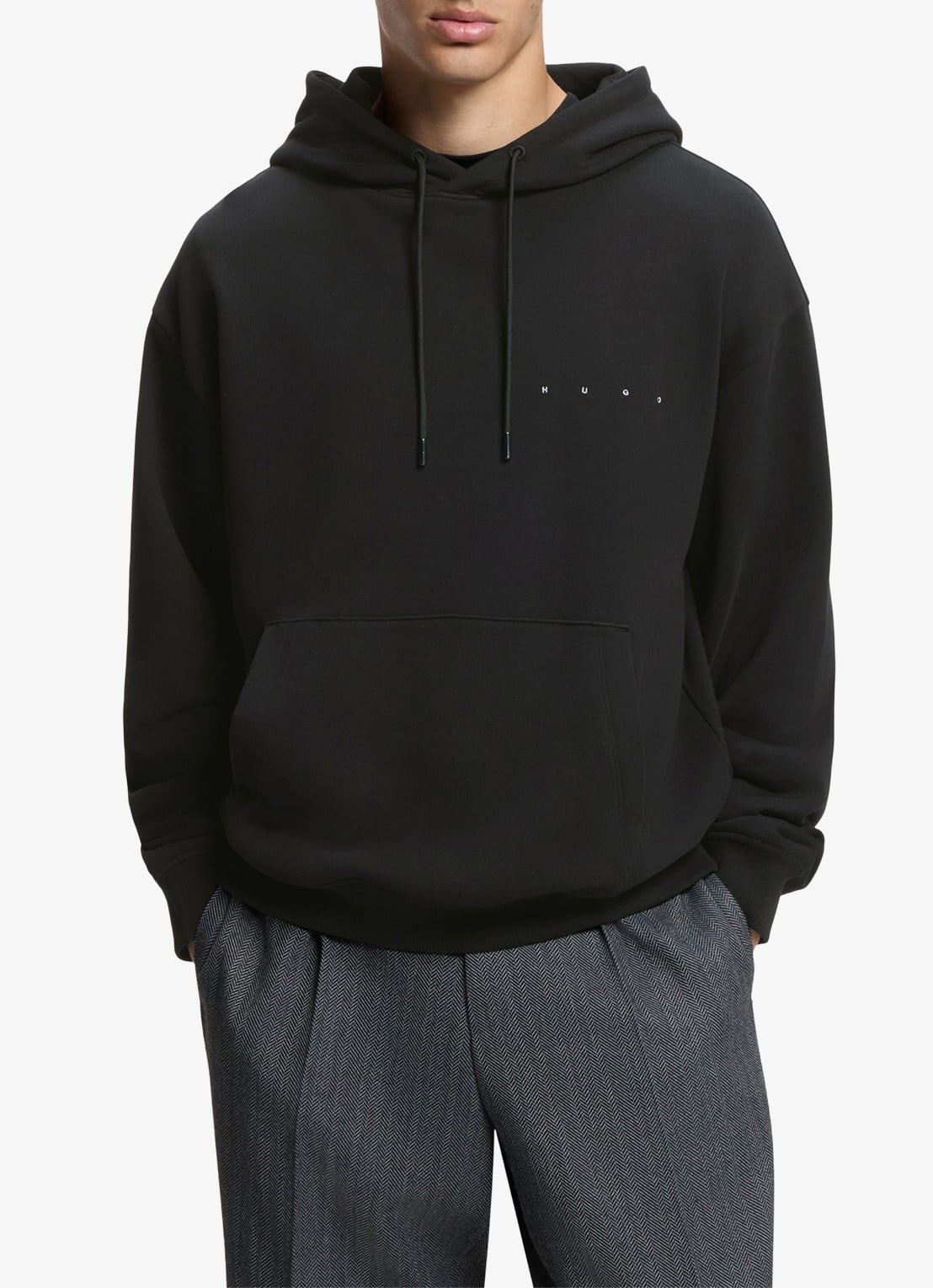 HUGO Hoodie met logo - detail 4 zwart