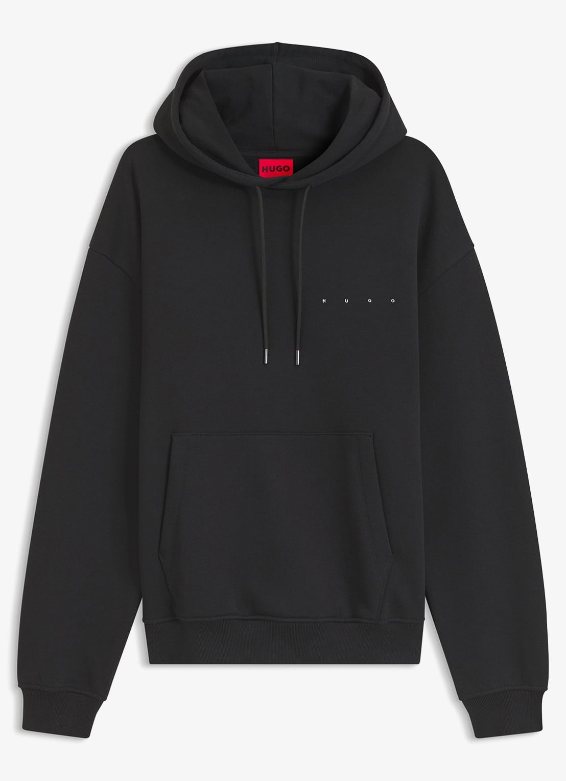 HUGO Hoodie met logo - voorkant 2 zwart