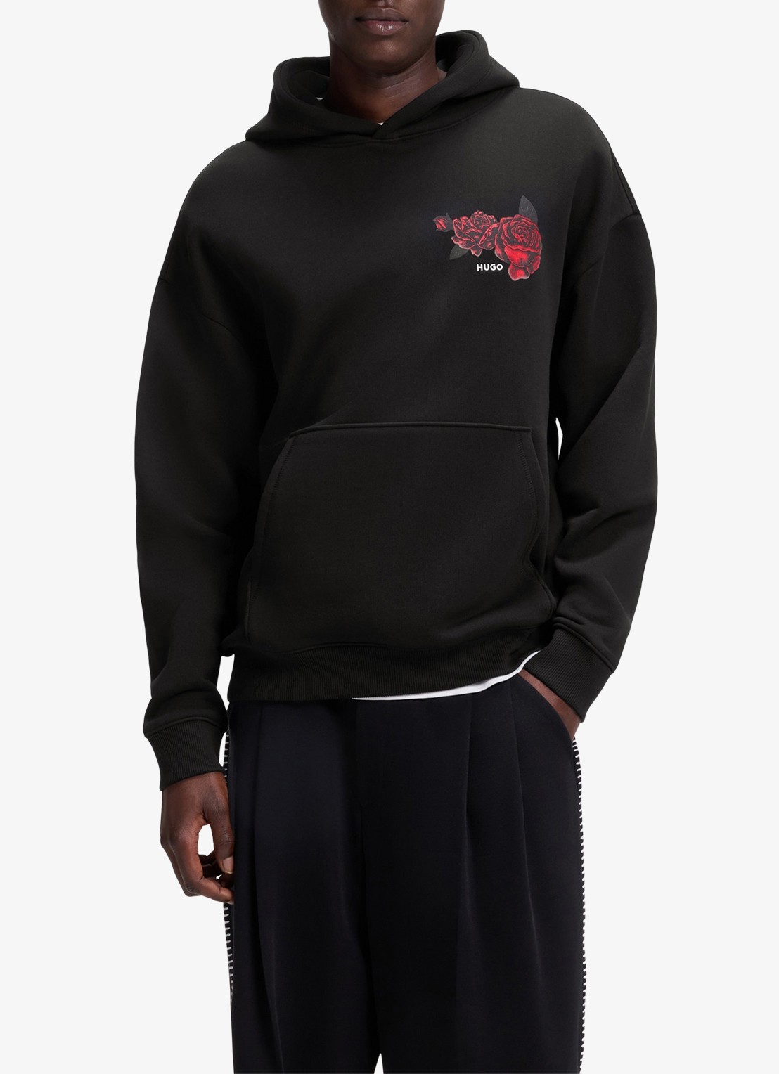 HUGO Hoodie met print - detail 4 zwart