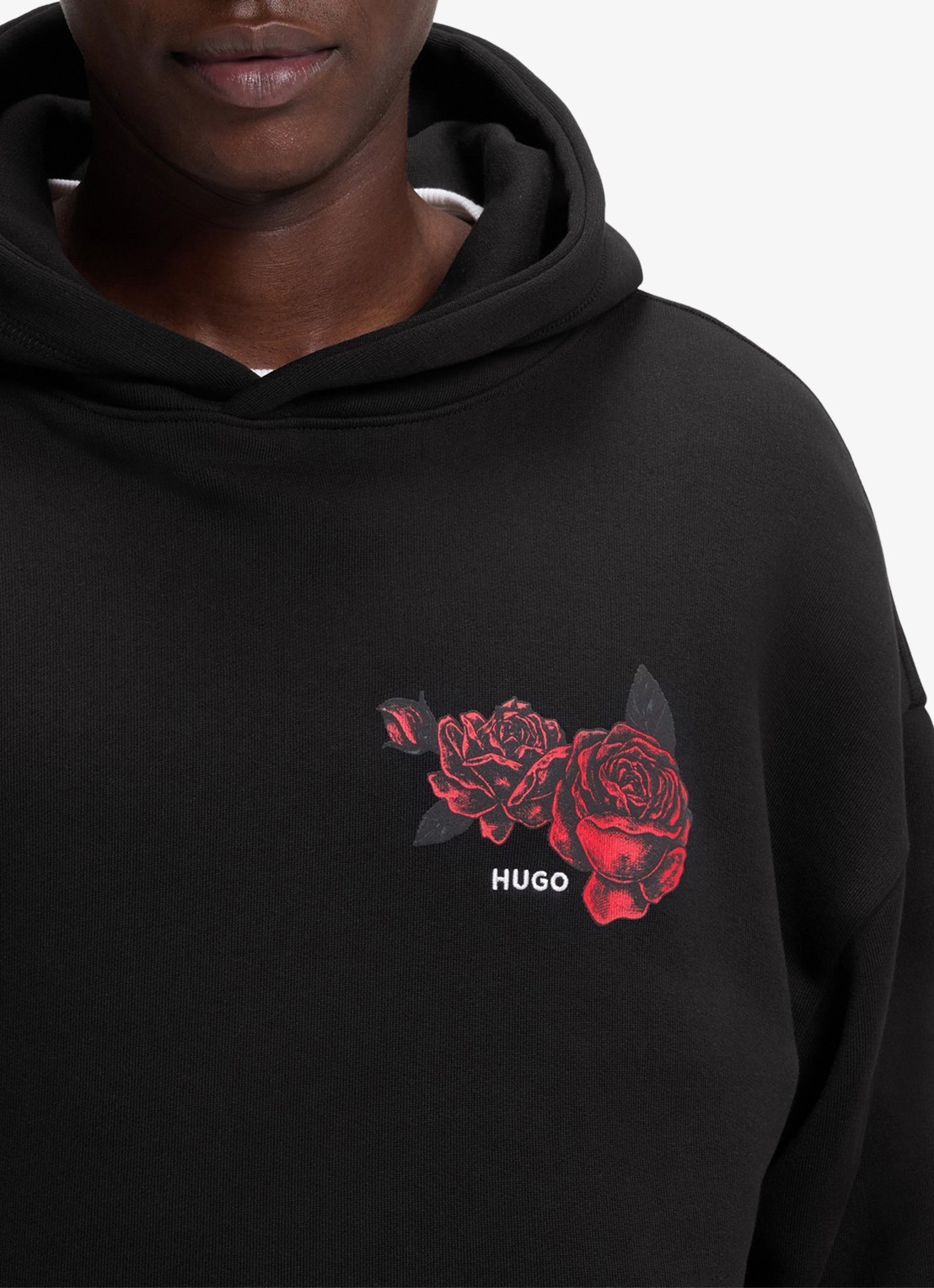 HUGO Hoodie met print - detail 5 zwart