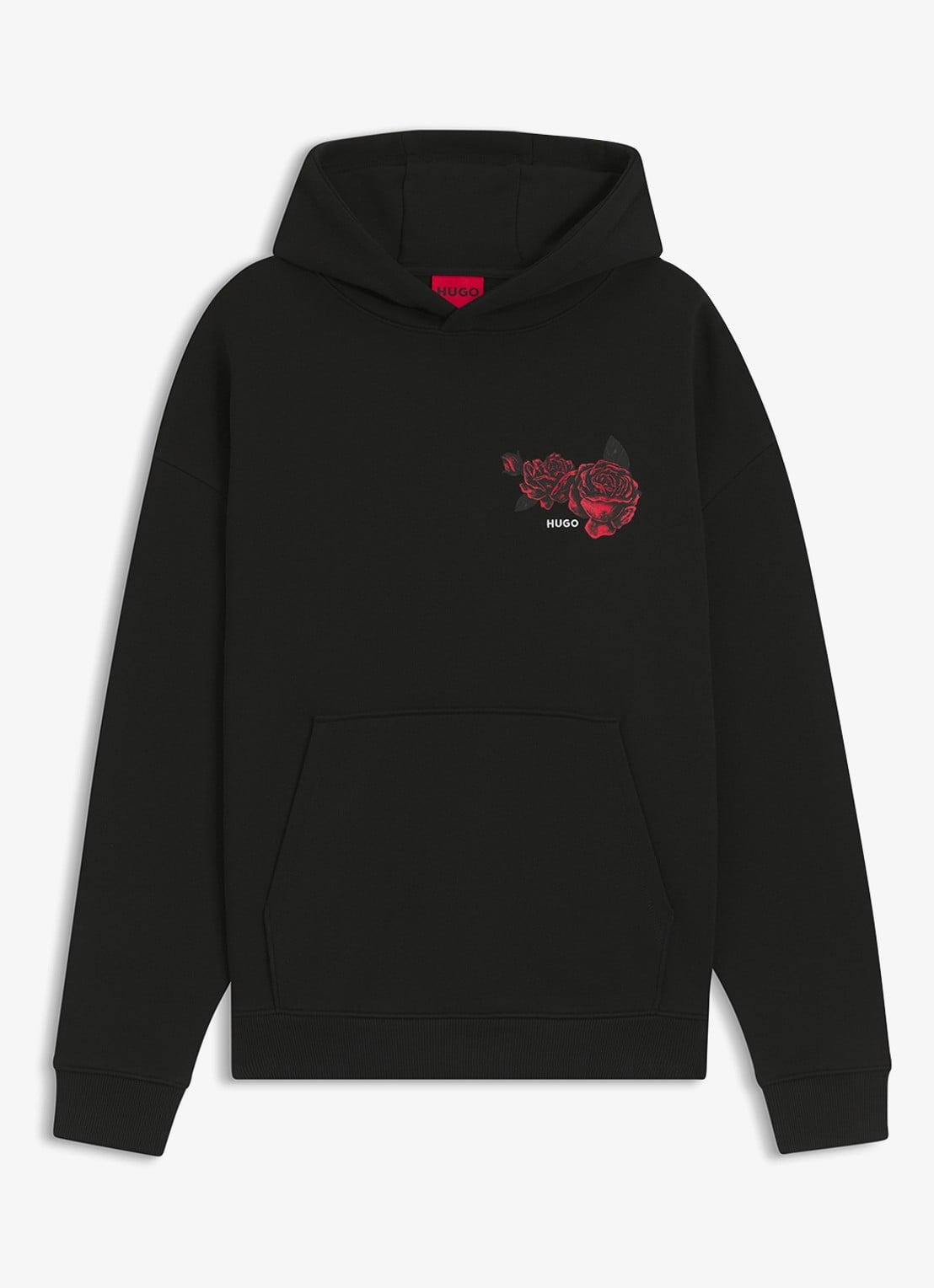 HUGO Hoodie met print - voorkant 2 zwart