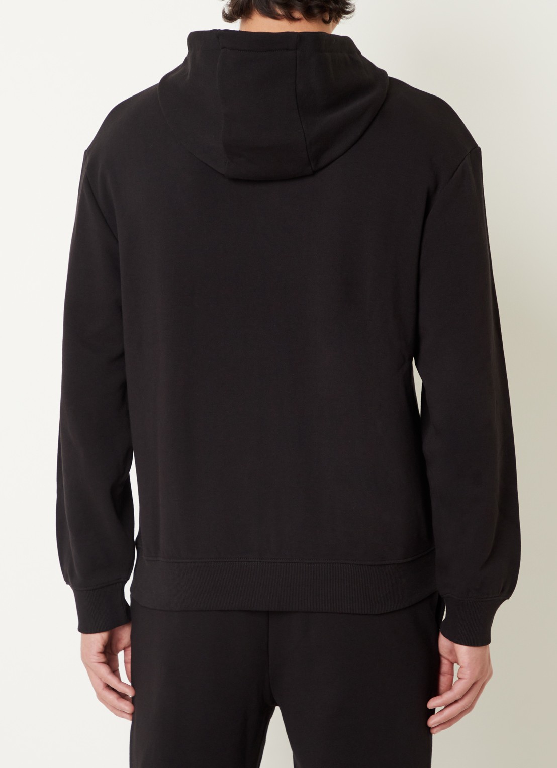 HUGO Hoodie van katoenen sweatstof met logoprint - achterkant 3 zwart