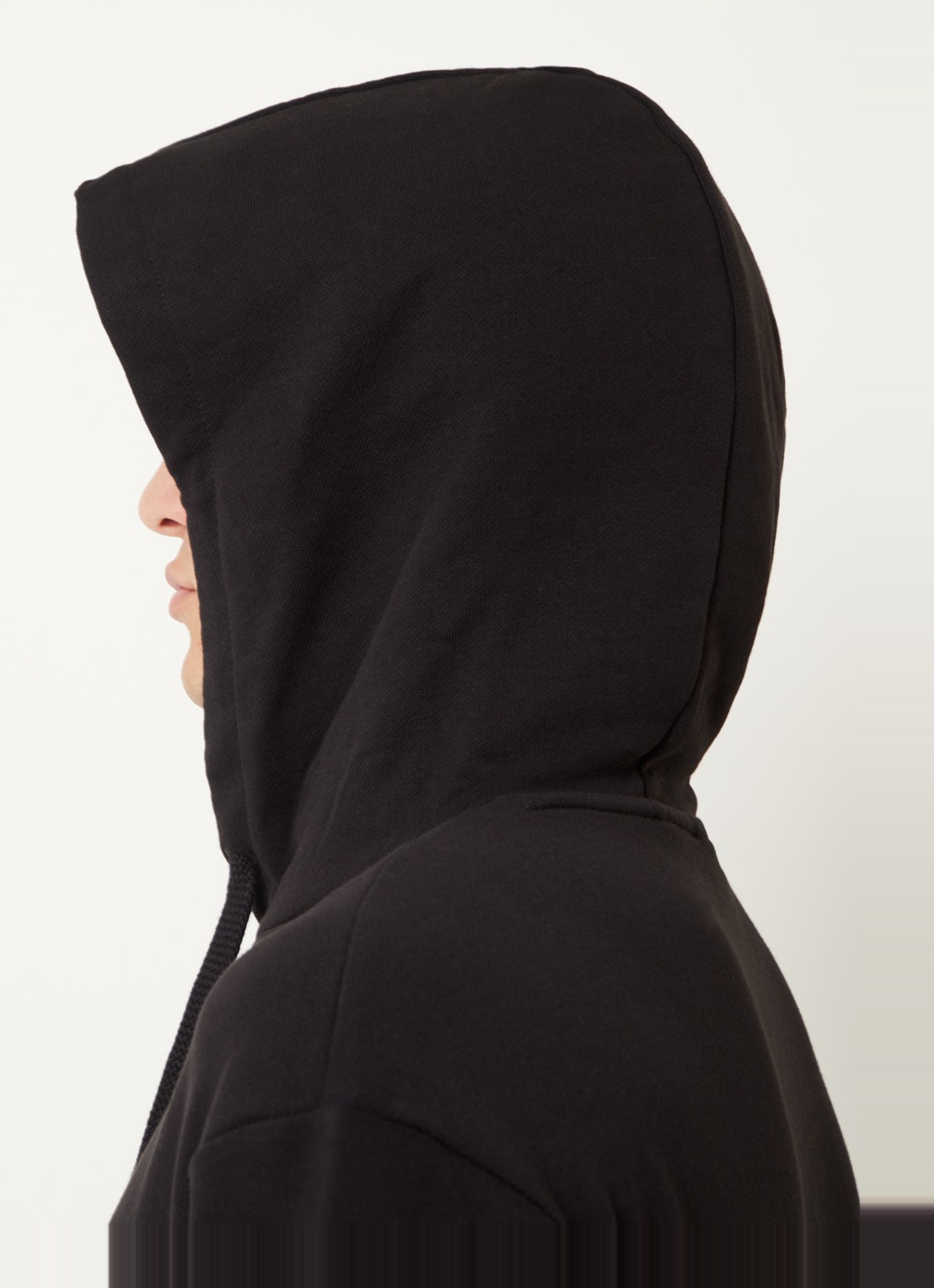 HUGO Hoodie van katoenen sweatstof met logoprint - detail 5 zwart