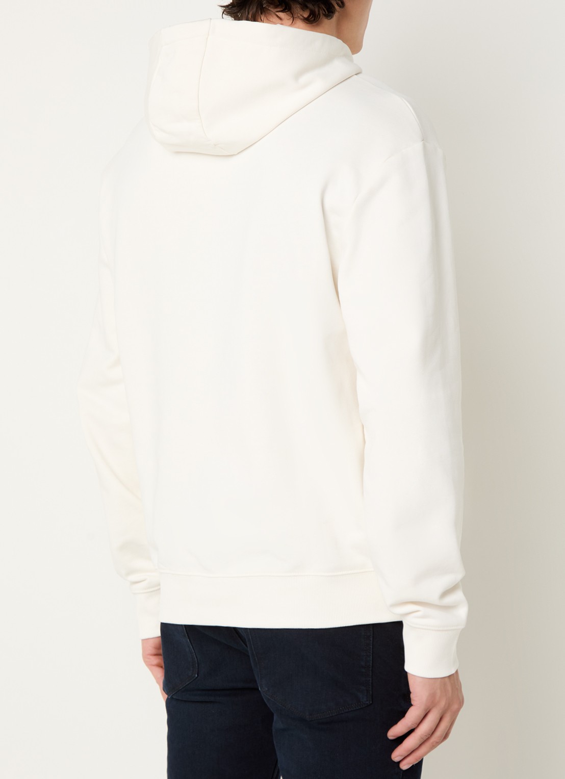 HUGO Hoodie van katoenen sweatstof met logoprint - achterkant 5 open white-121 / wit