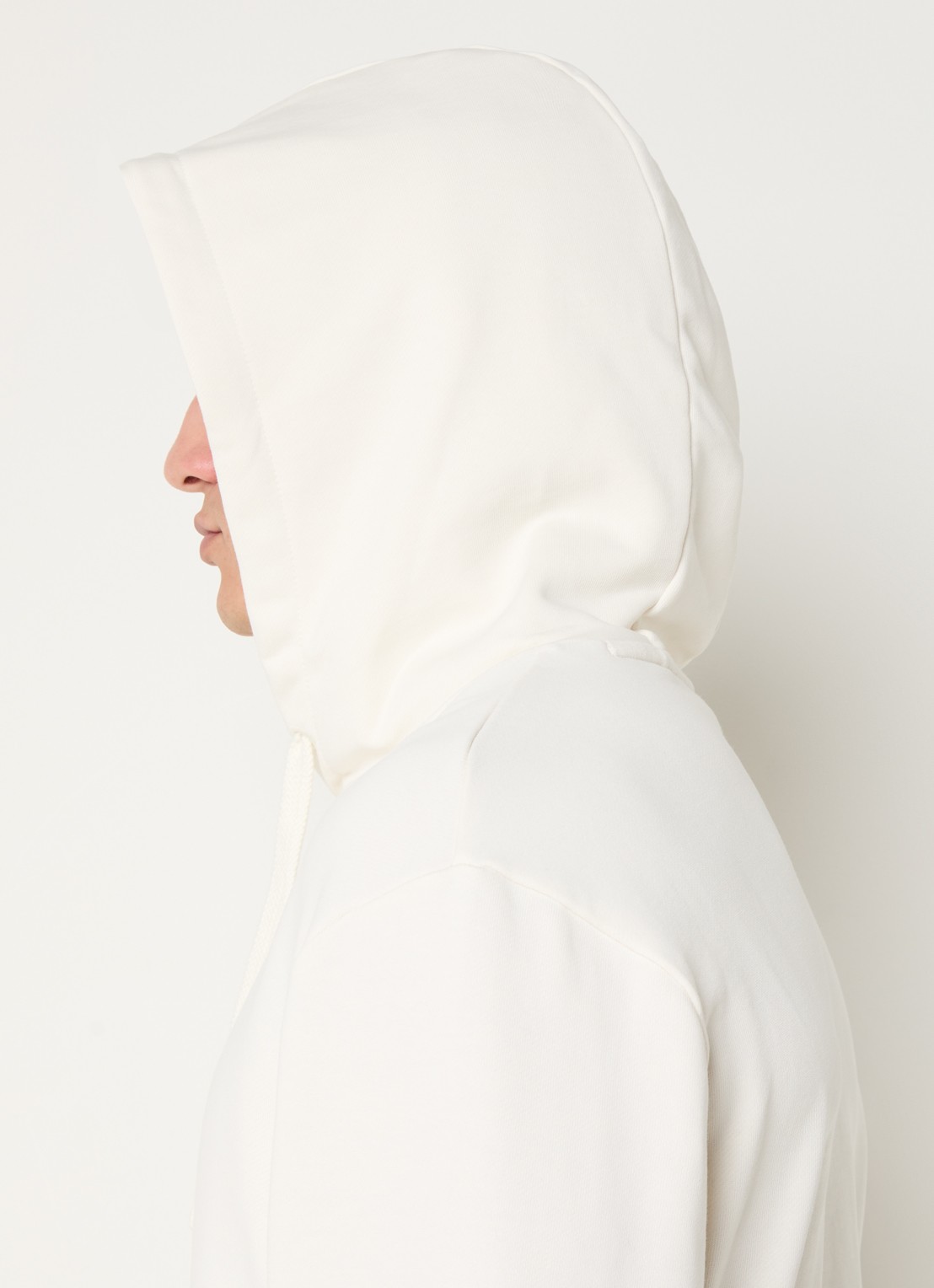 HUGO Hoodie van katoenen sweatstof met logoprint - detail 2 open white-121 / wit