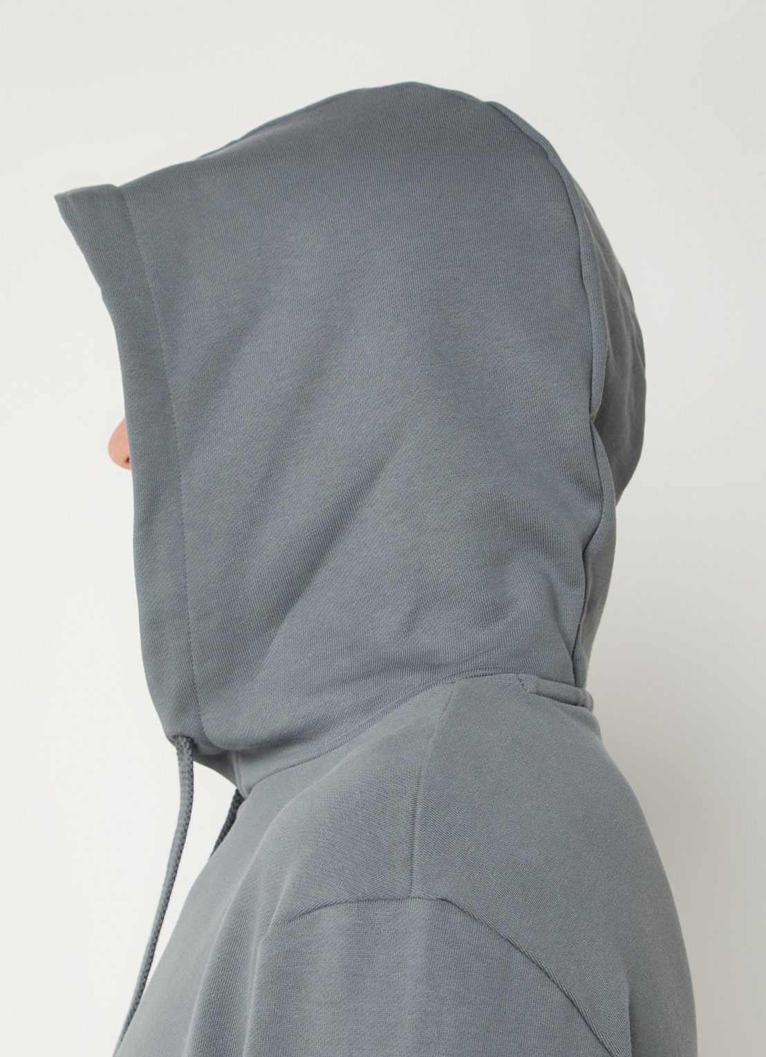 HUGO Hoodie van katoenen sweatstof met logoprint - detail 2 open grey-086 / grijs