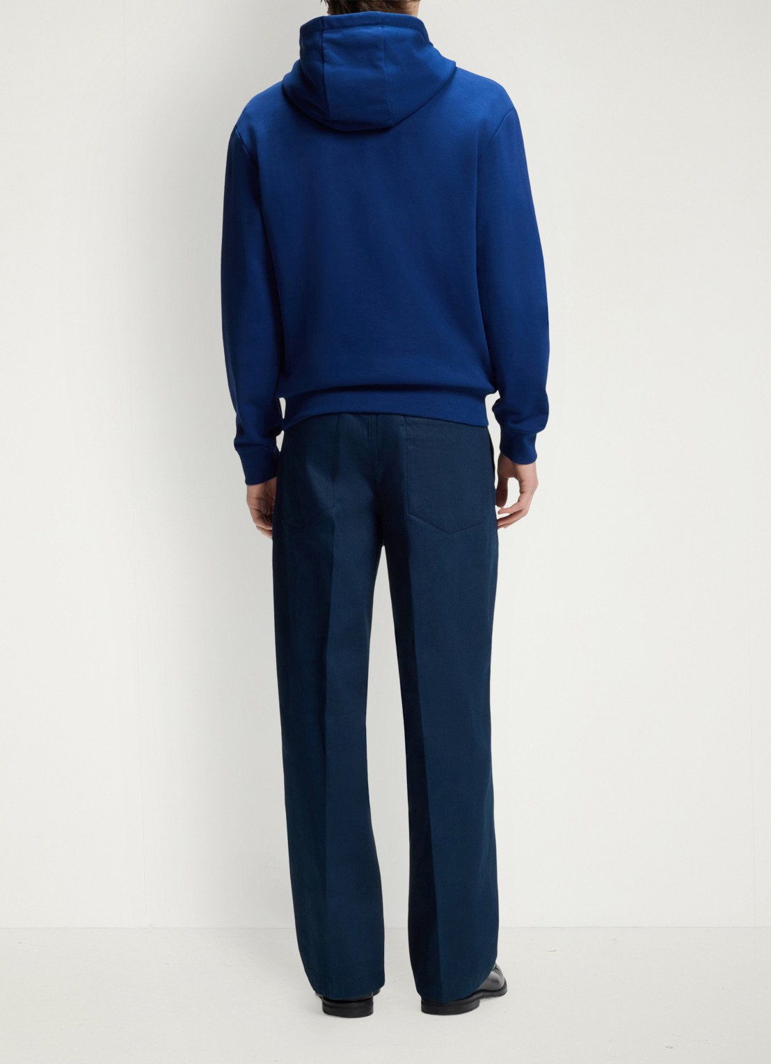 HUGO Hoodie van katoenen sweatstof met logoprint - detail 4 open blue-498 / blauw