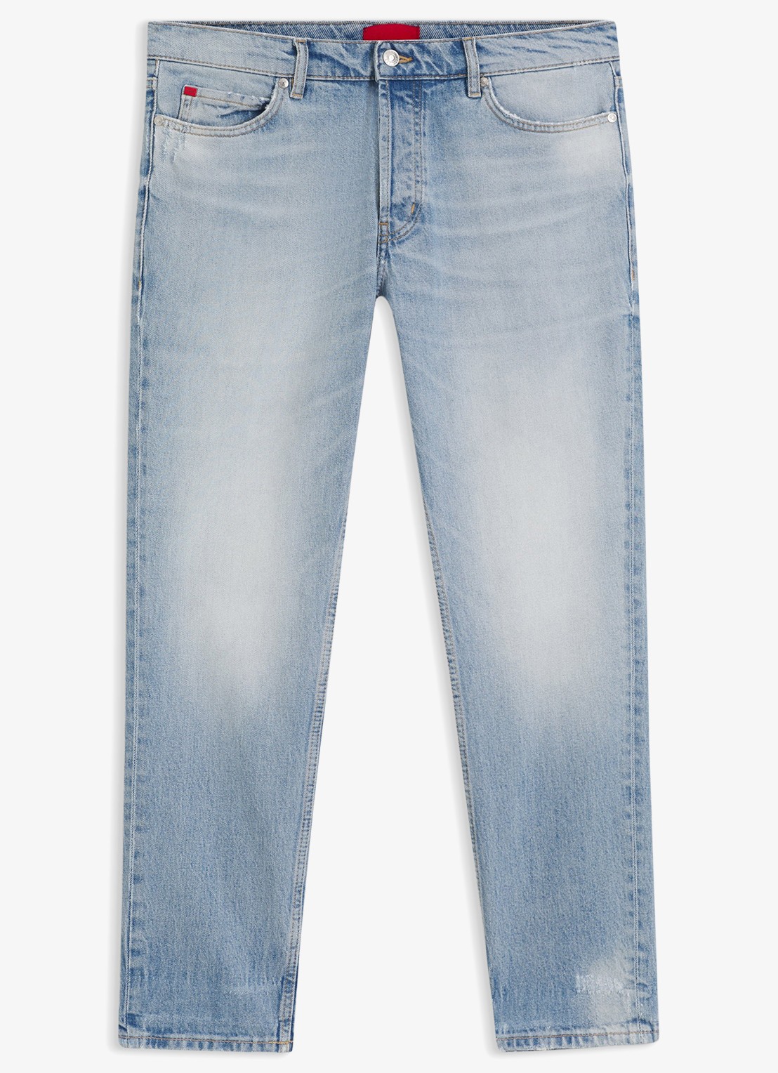 HUGO HUGO 634 tapered fit jeans met lichte wassing - voorkant 4 light/pastel blue-450 / blauw