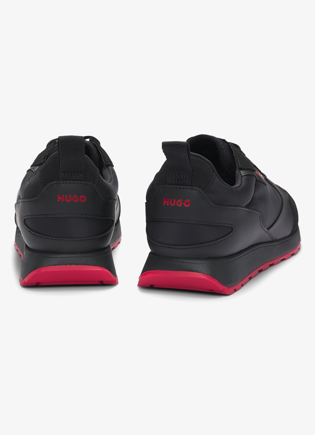 HUGO Icelin Runn sneaker met suède details - achterkant 5 zwart