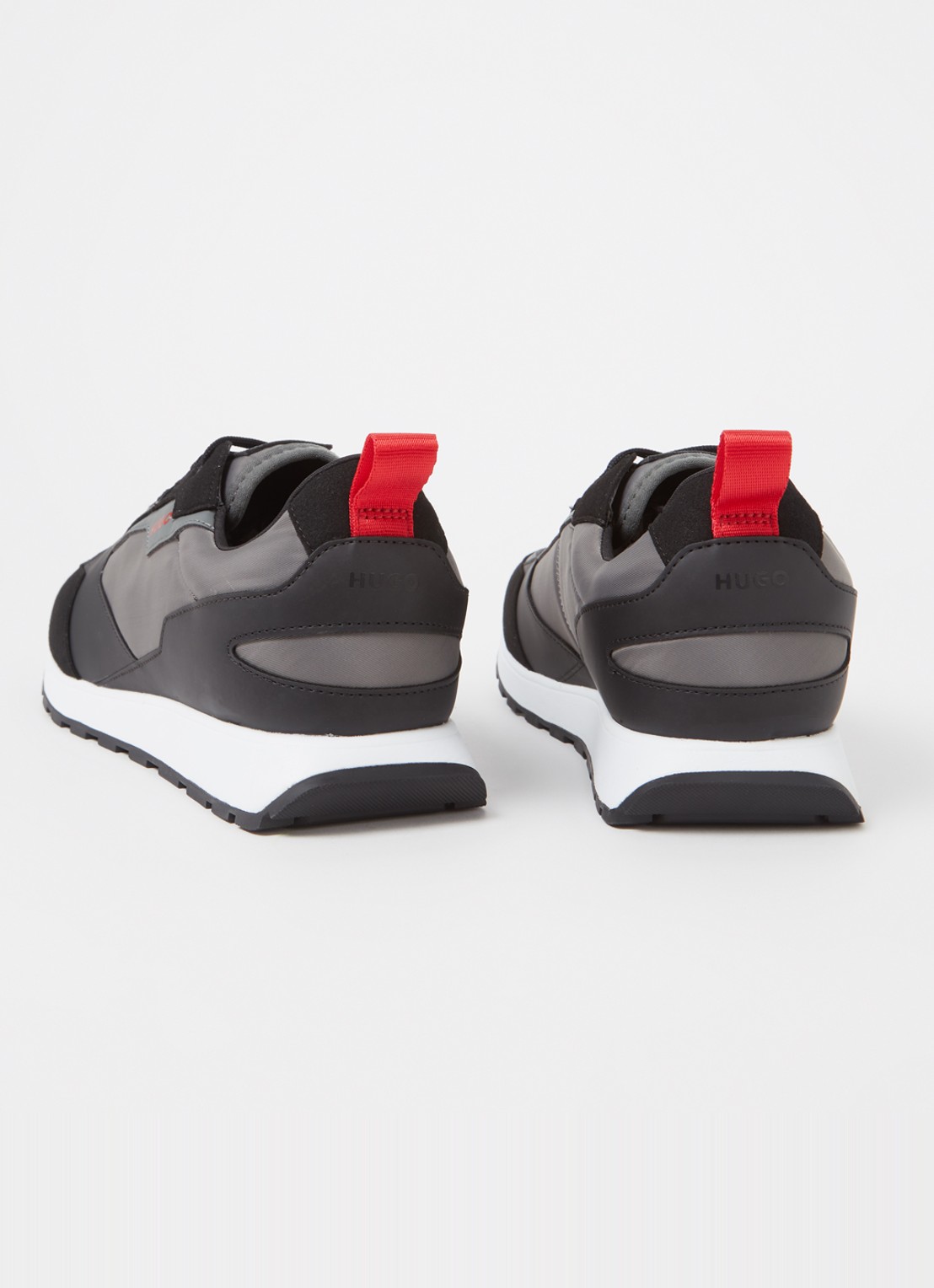 HUGO Icelin Runn sneaker met suède details - achterkant 5 grijs