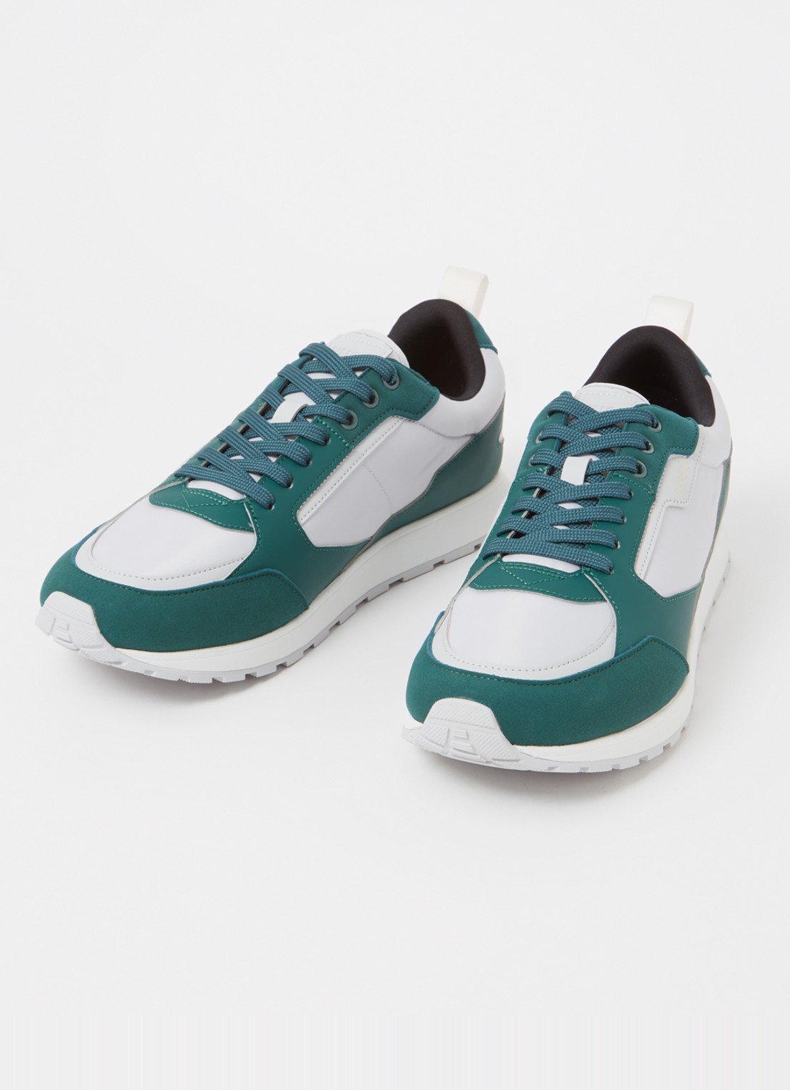HUGO Icelin Runn sneaker met suède details - detail 3 groen