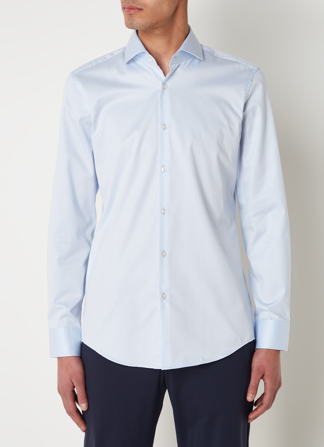 HUGO Kason slim fit overhemd - detail 2 lichtblauw
