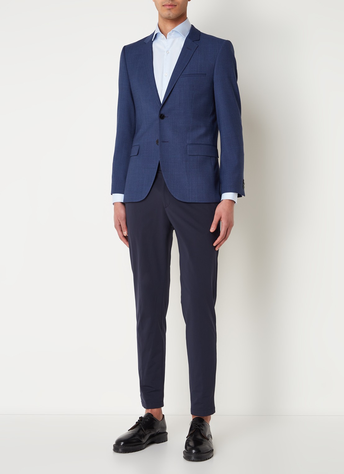 HUGO Kason slim fit overhemd - voorkant 4 lichtblauw