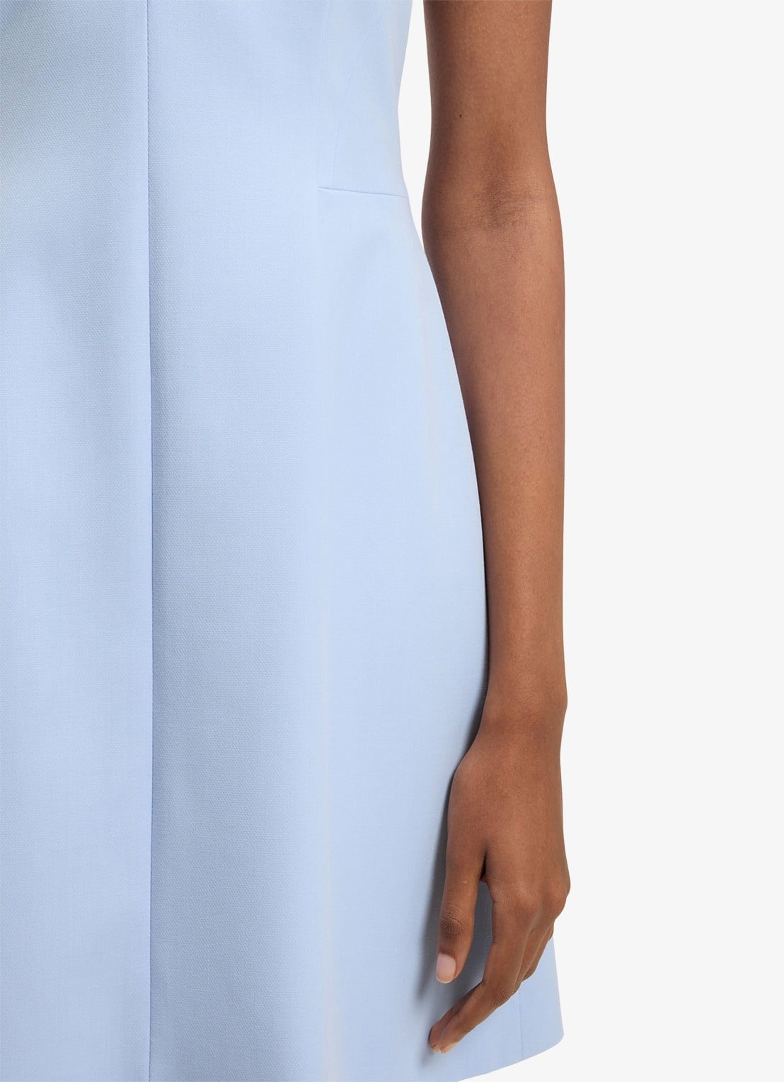 HUGO Kelila mini jurk met V-hals - detail 3 open blue-476 / blauw