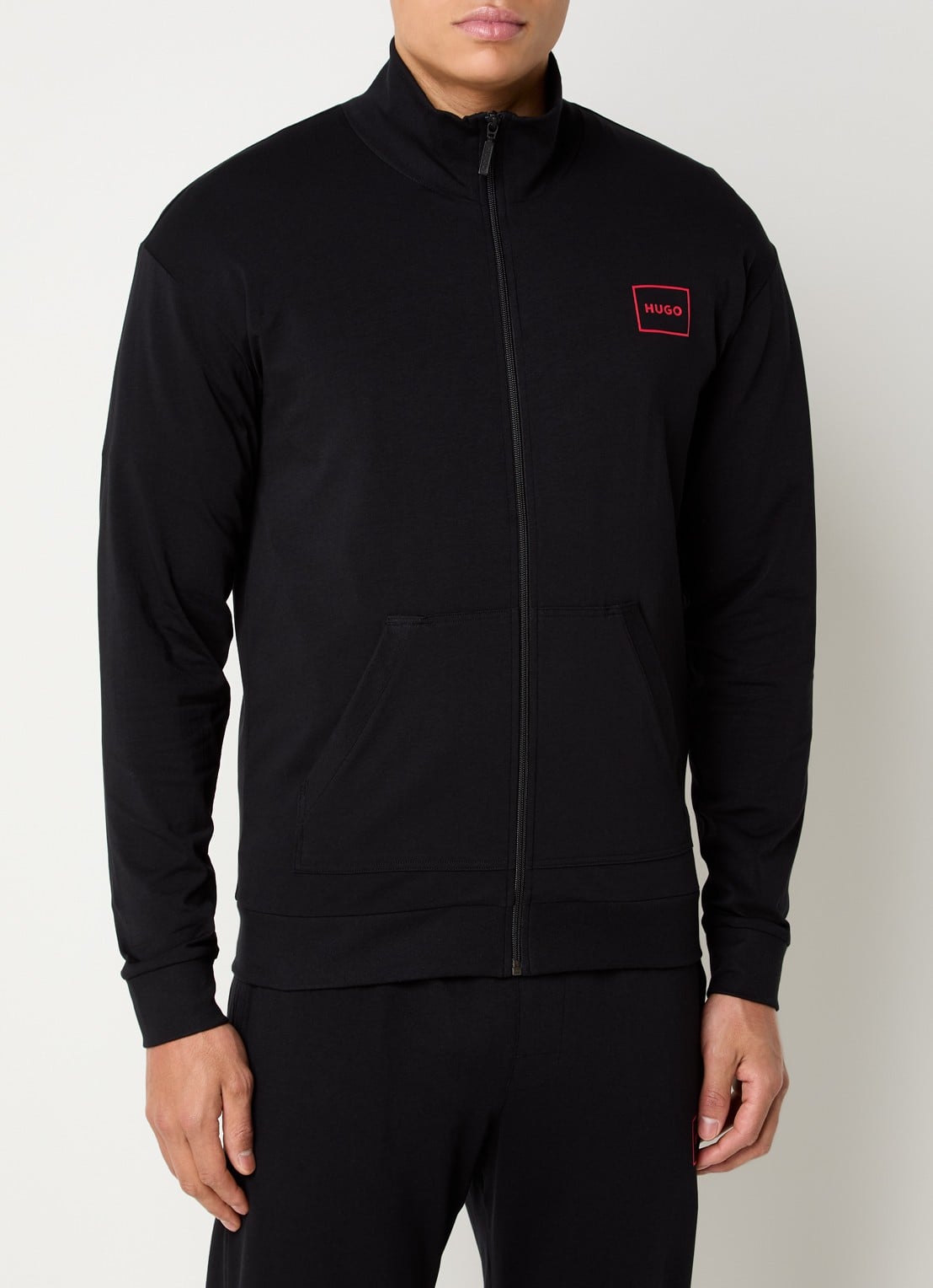 HUGO Laze sweatvest met logo - detail 4 zwart