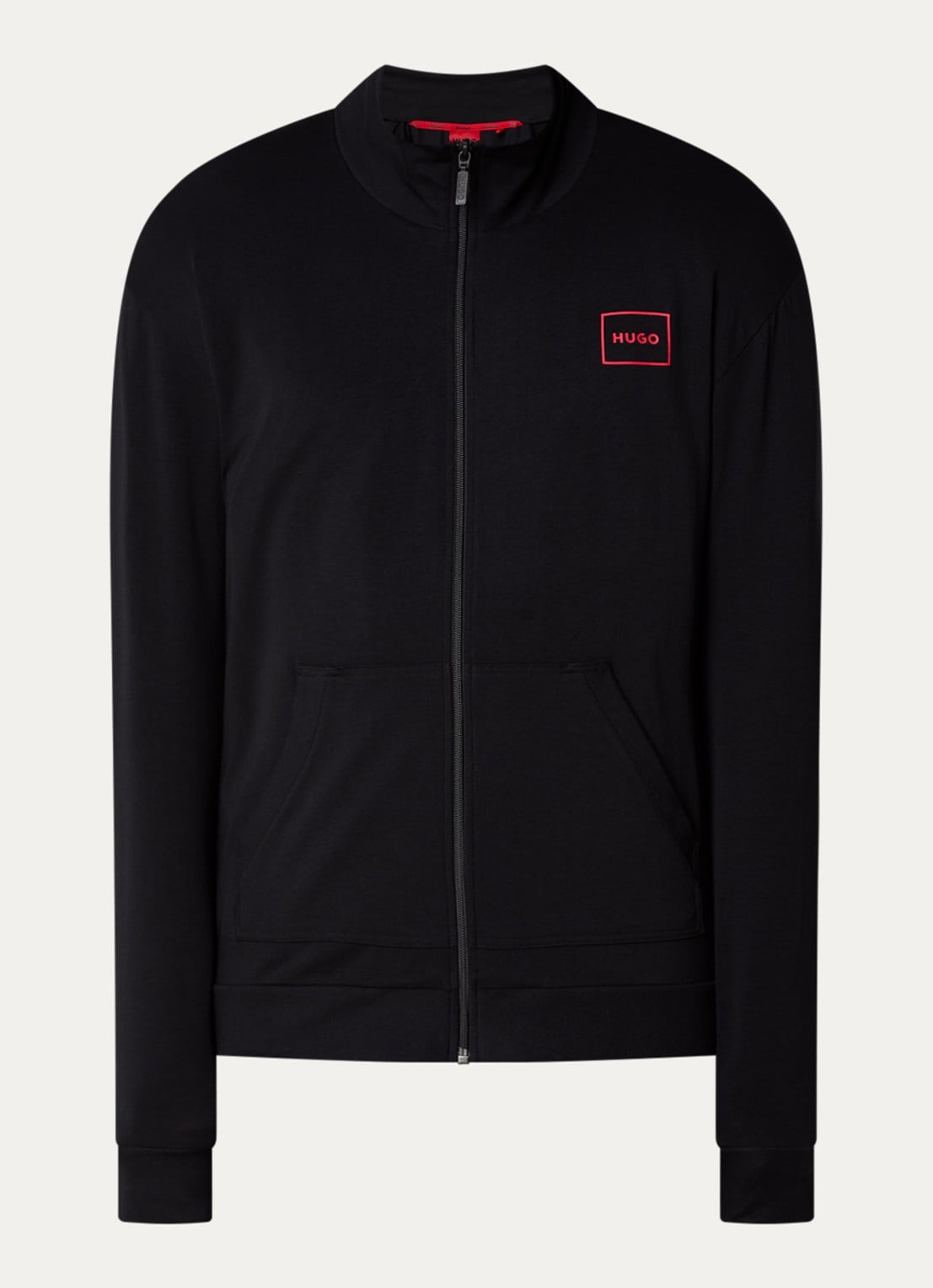 HUGO Laze sweatvest met logo - voorkant zwart