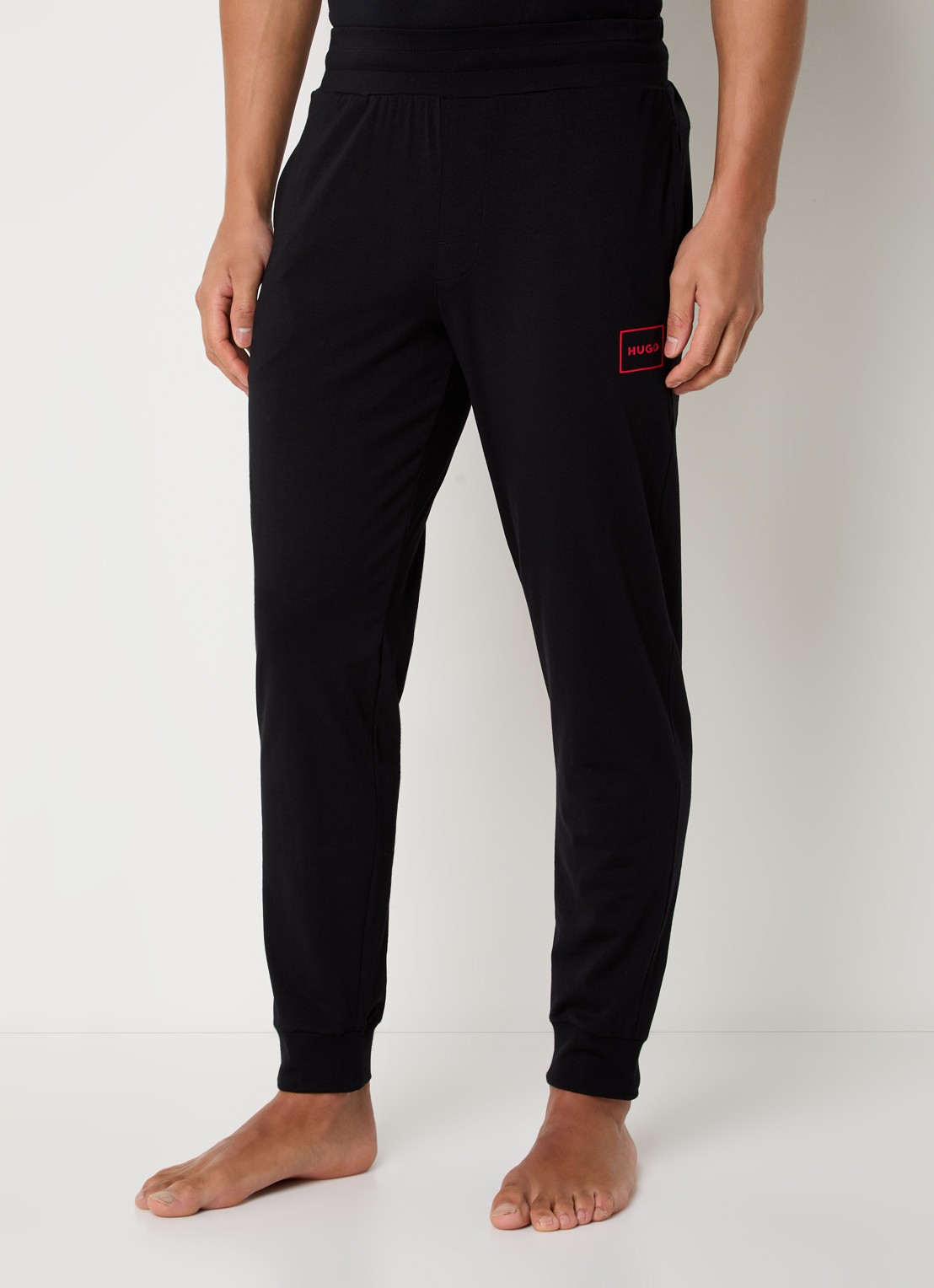 HUGO Laze tapered fit loungebroek met logo - detail 5 zwart