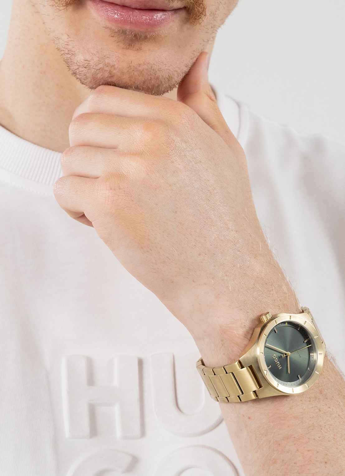 HUGO #LIT horloge HU1530449   - voorkant 4 goud