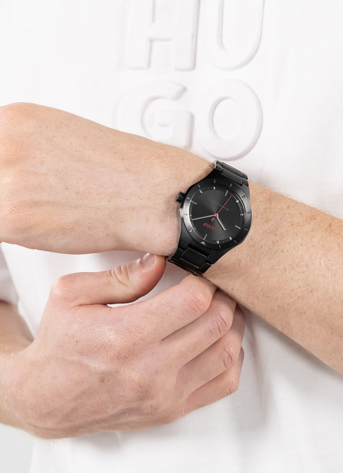 HUGO #LIT horloge HU1530450   - voorkant 4 zwart