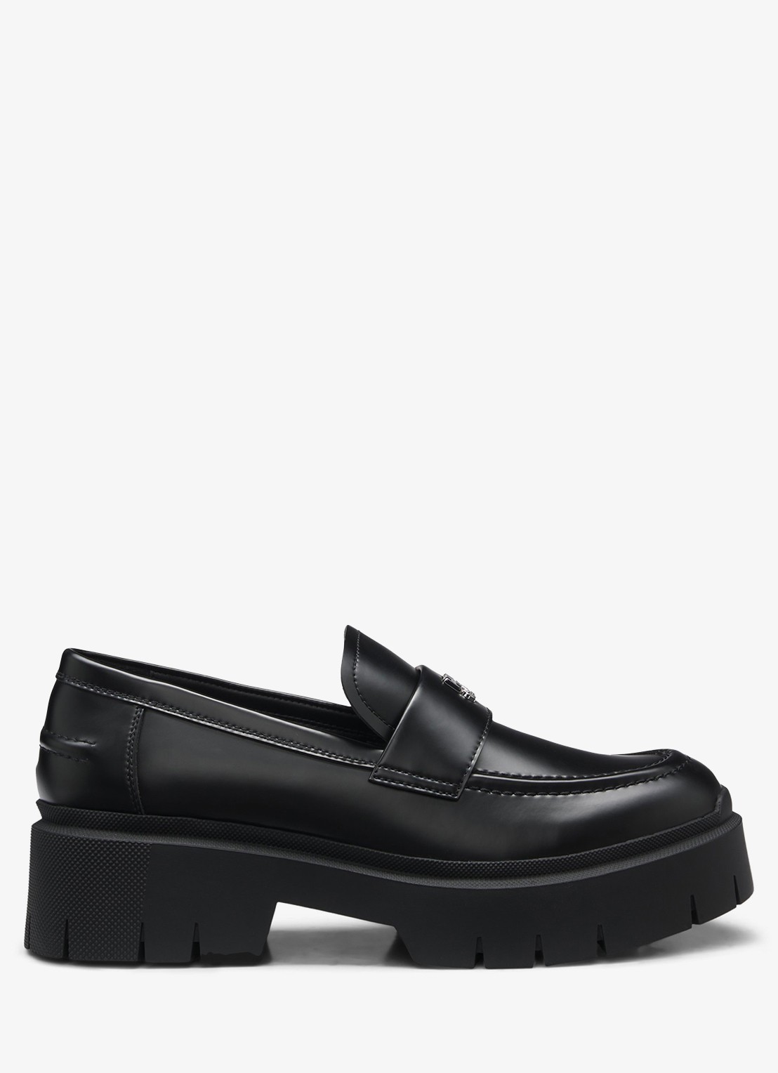 HUGO Loafer met logo - voorkant 3 zwart