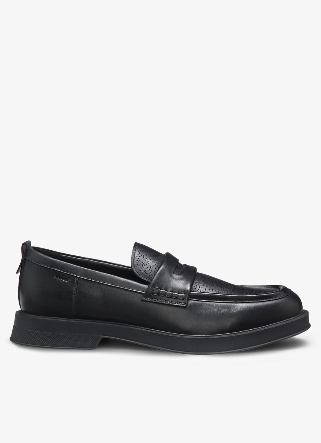 HUGO Loafer van leer met logo - voorkant 4 zwart