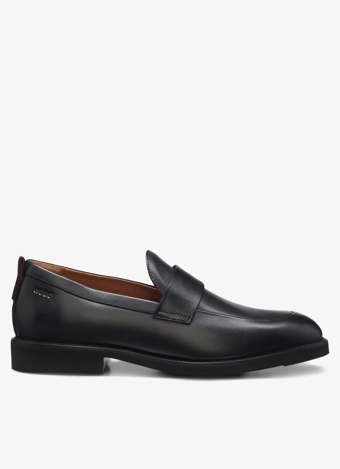 HUGO Loafer van leer  - voorkant 5 zwart