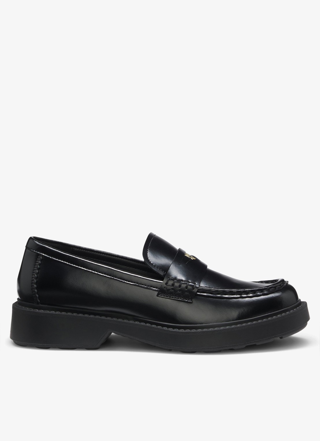 HUGO Loafers van leer - voorkant zwart