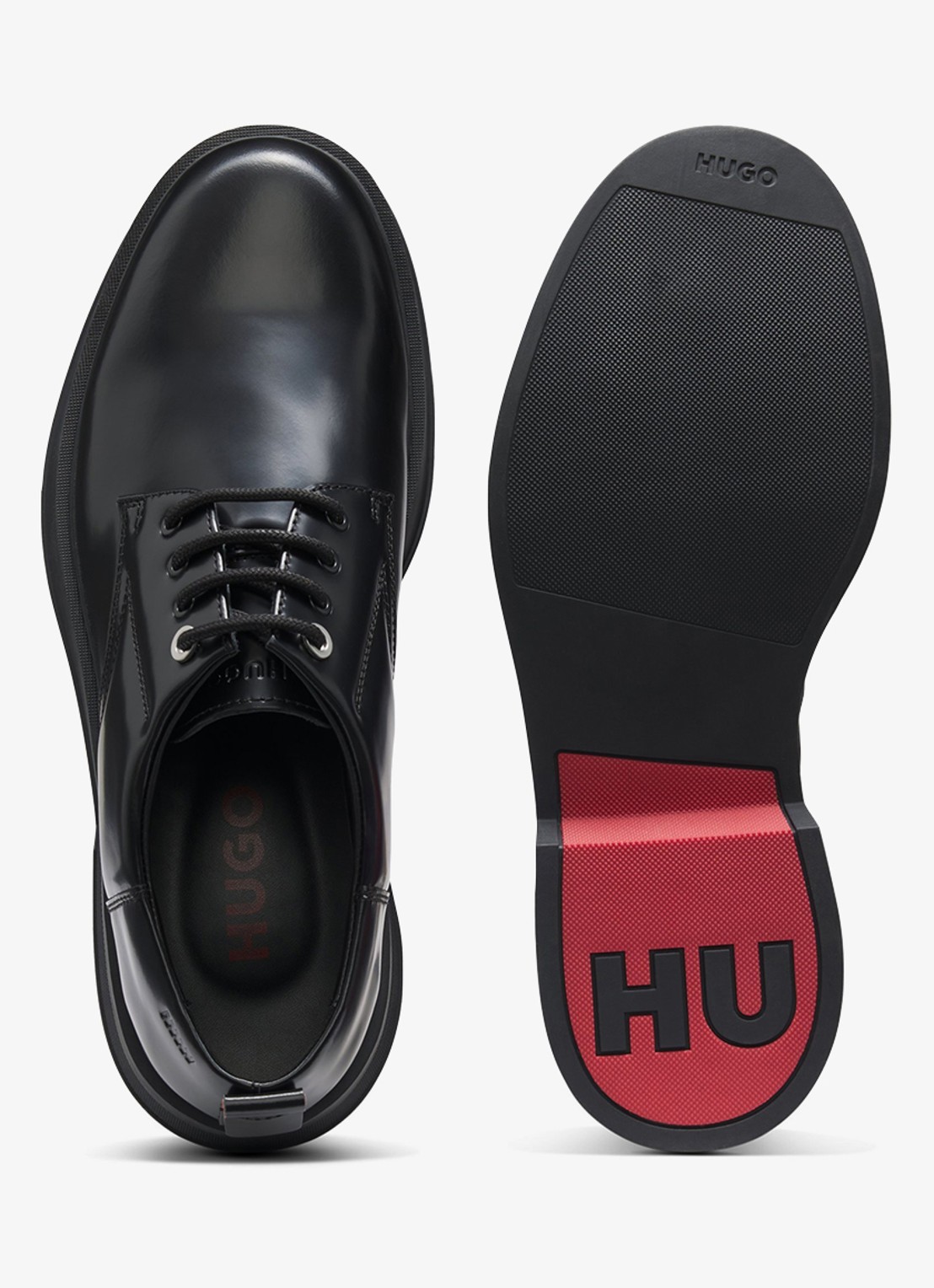 HUGO Loafers van leer - achterkant 3 zwart