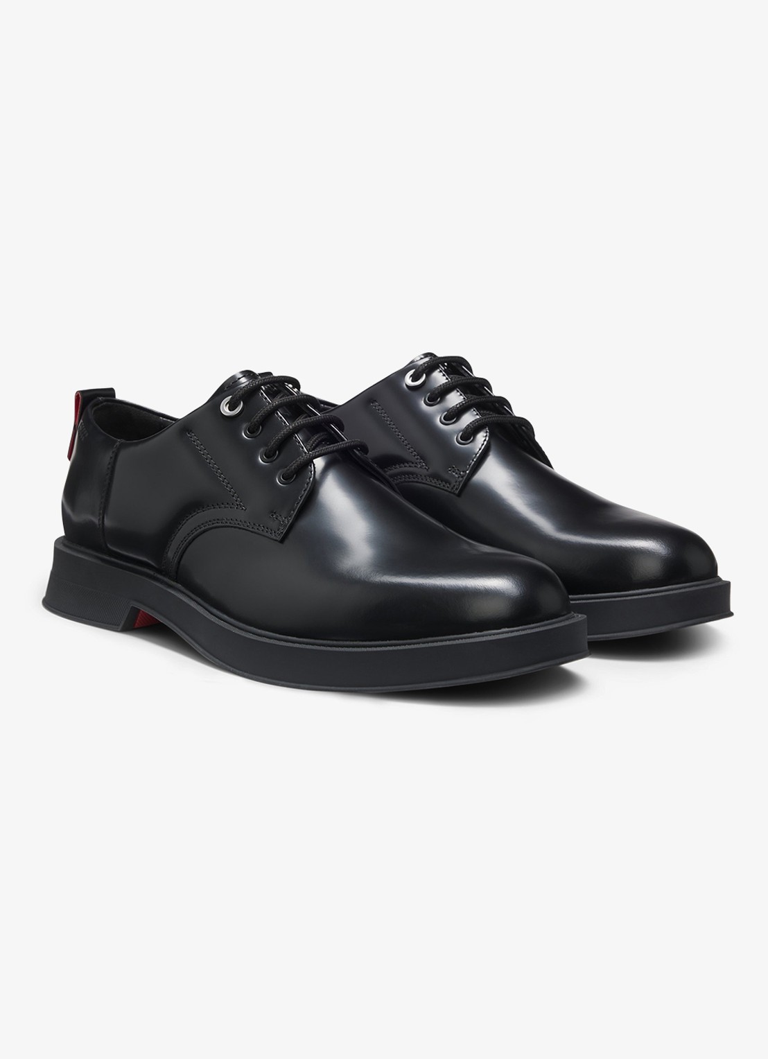HUGO Loafers van leer - voorkant 4 zwart