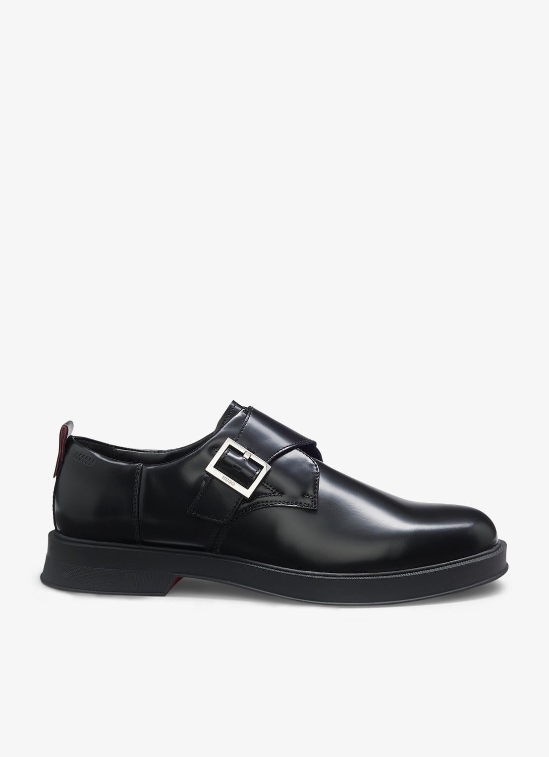HUGO Loafers van leer - detail 3 zwart