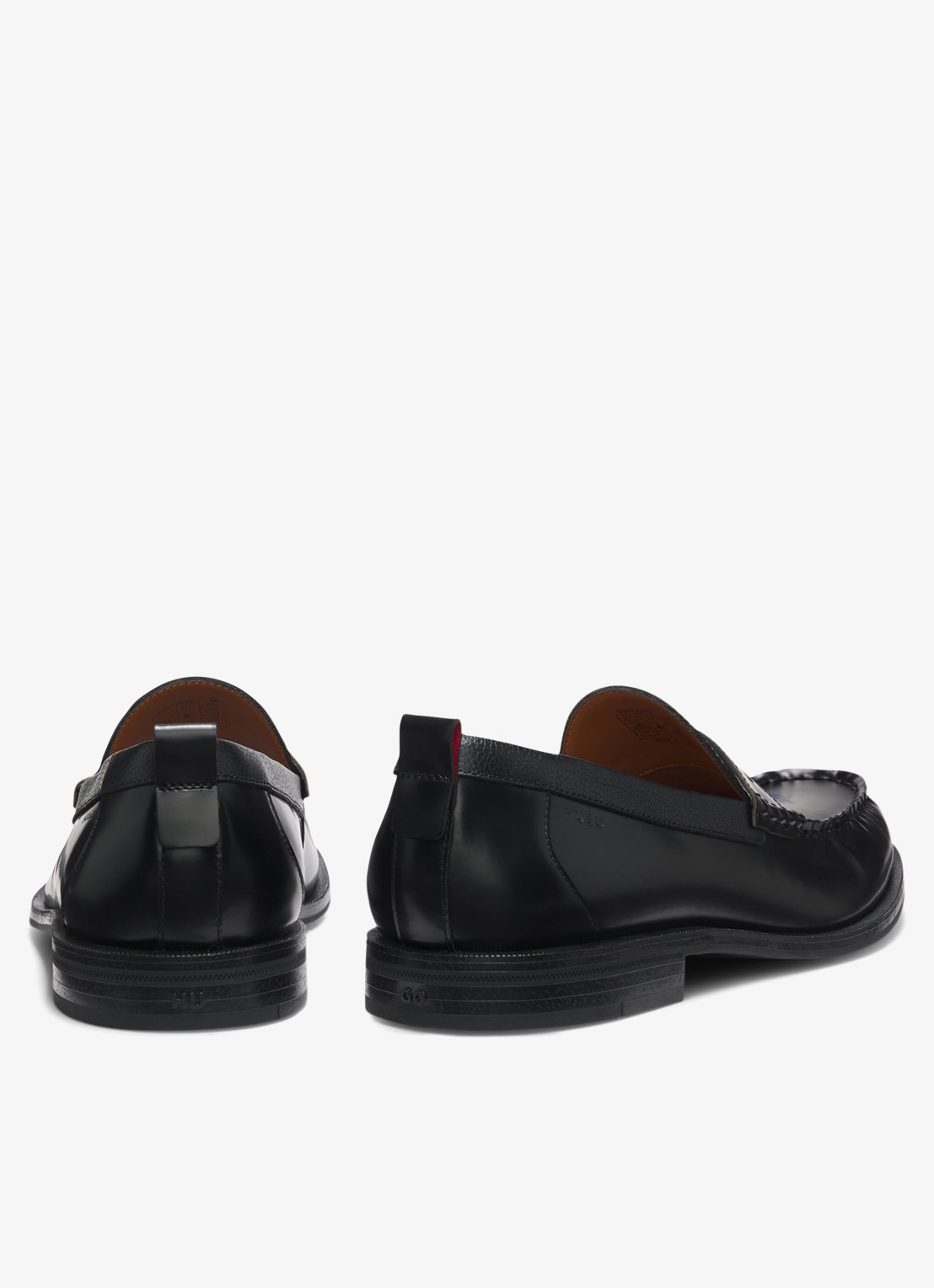 HUGO Loafers van leer - achterkant 3 zwart