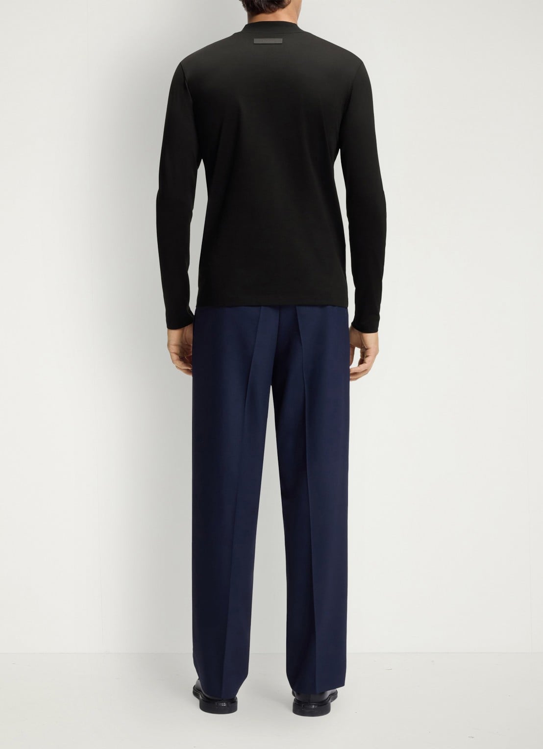 HUGO Longsleeve met opstaande kraag - achterkant 3 zwart