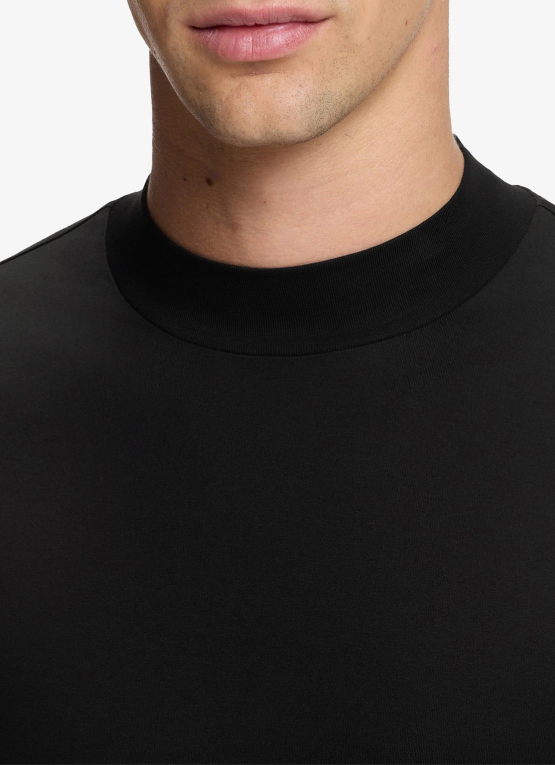HUGO Longsleeve met opstaande kraag - detail 5 zwart
