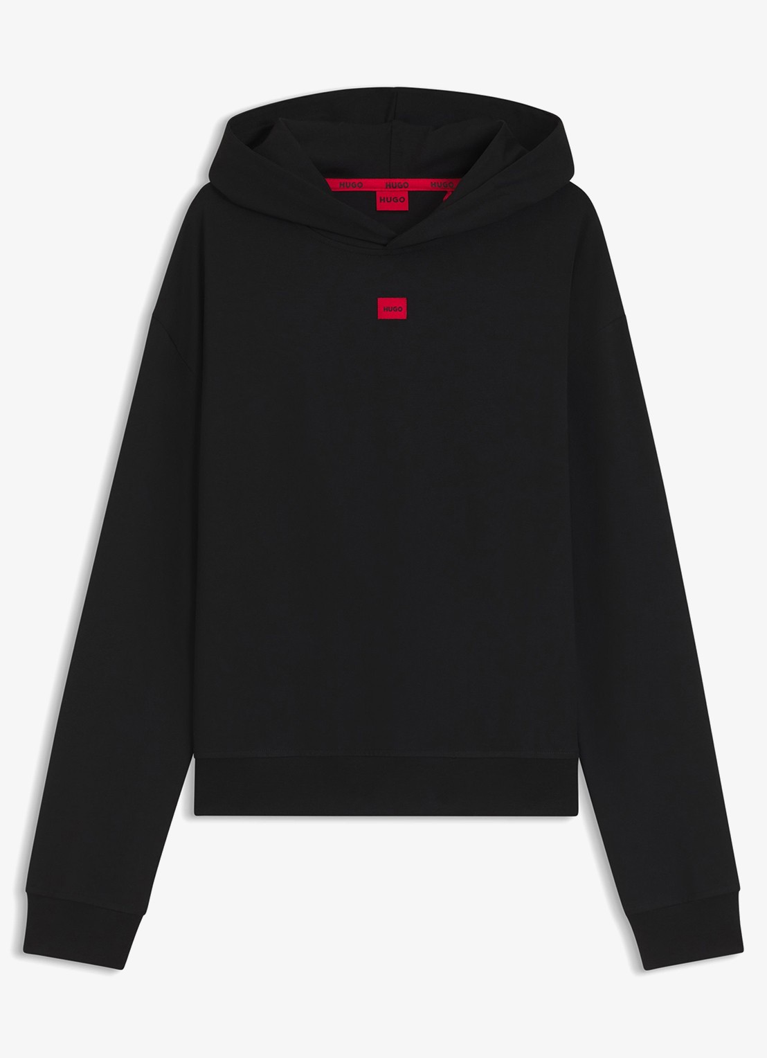 HUGO Lounge hoodie met logo - voorkant 3 zwart