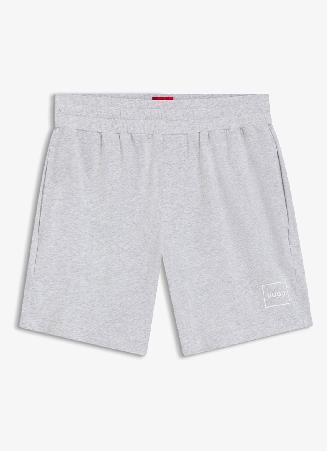 HUGO Lounge straight fit korte loungebroek met steekzakken - voorkant 4 light/pastel grey-052 / grijs