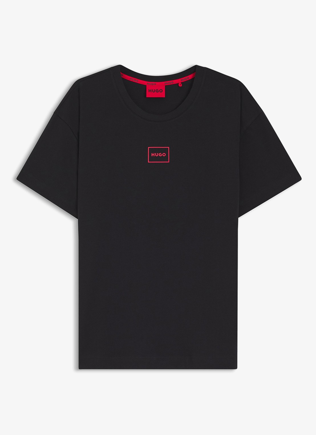 HUGO Lounge T-shirt met logo - voorkant 2 black-001 / zwart