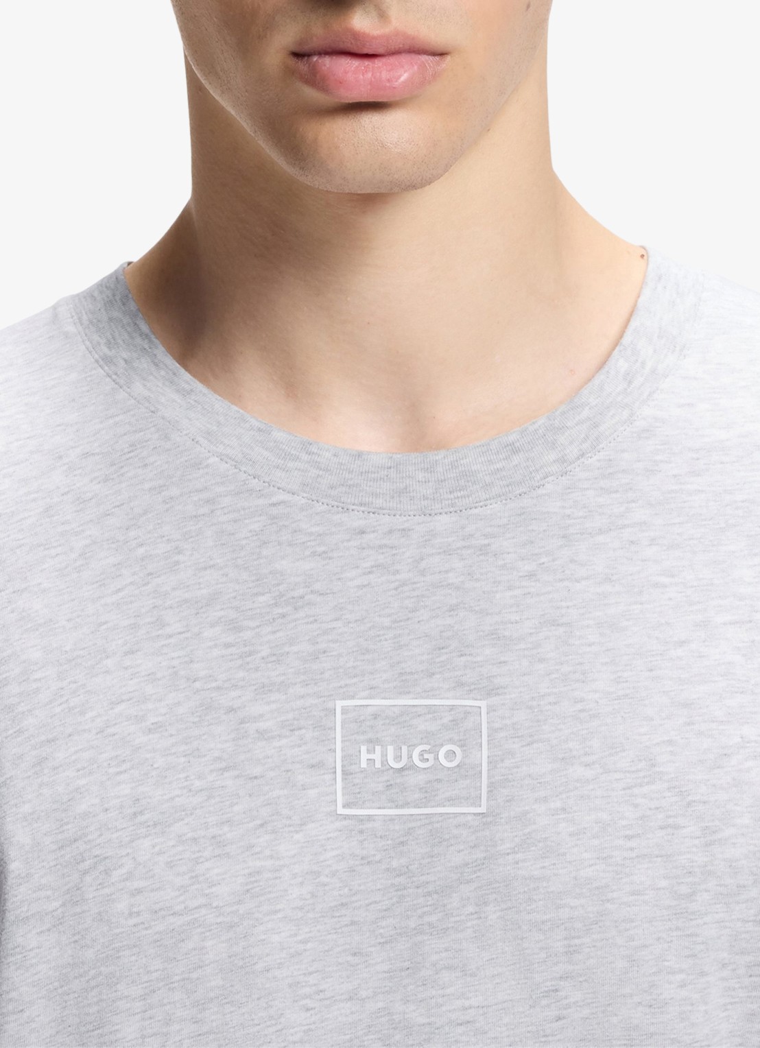 HUGO Lounge T-shirt met logo - detail 2 light/pastel grey-052 / grijs