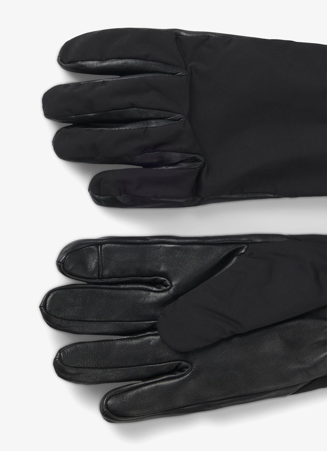 HUGO Luminary-L handschoenen van leer met logo - detail 2 zwart
