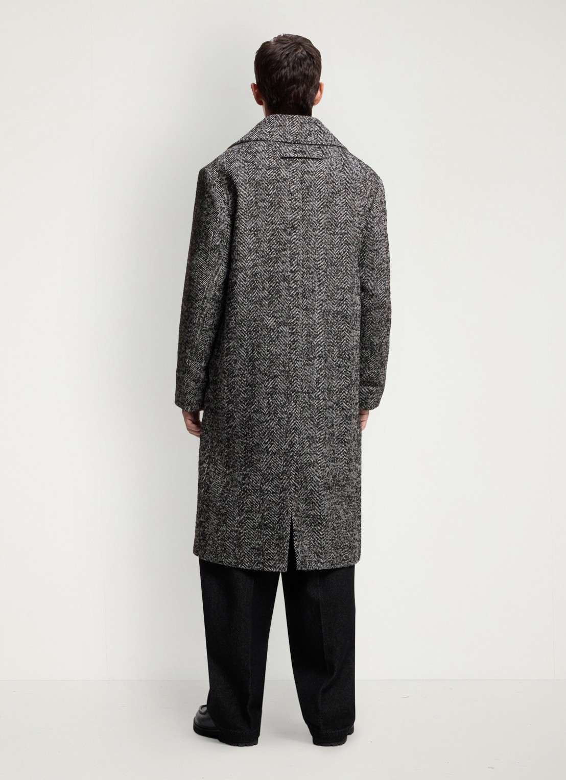 HUGO Mantel in scheerwolblend - achterkant dark grey-028 / grijs