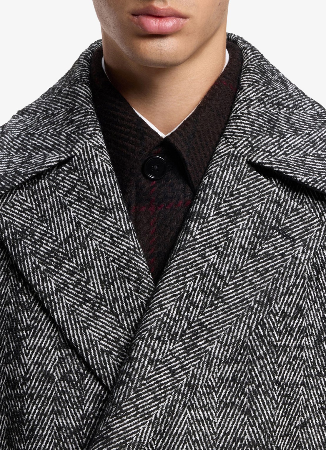 HUGO Mantel in scheerwolblend - detail 2 dark grey-028 / grijs