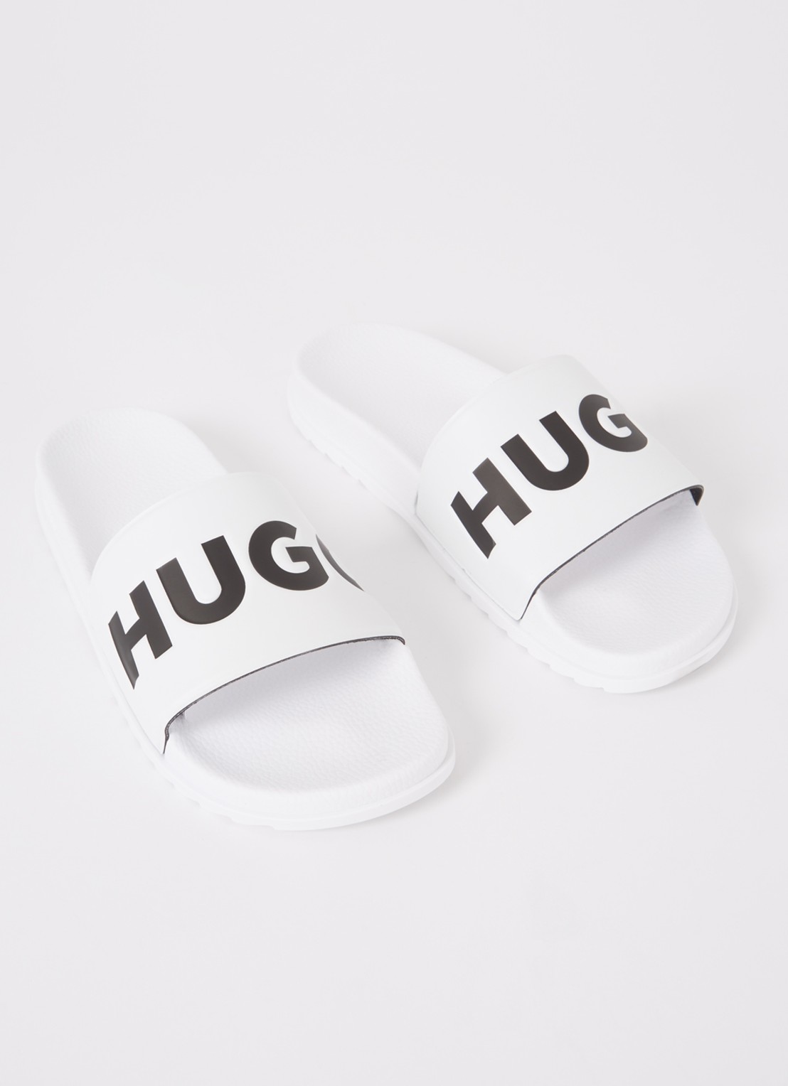 HUGO Match It slipper met logo - detail wit