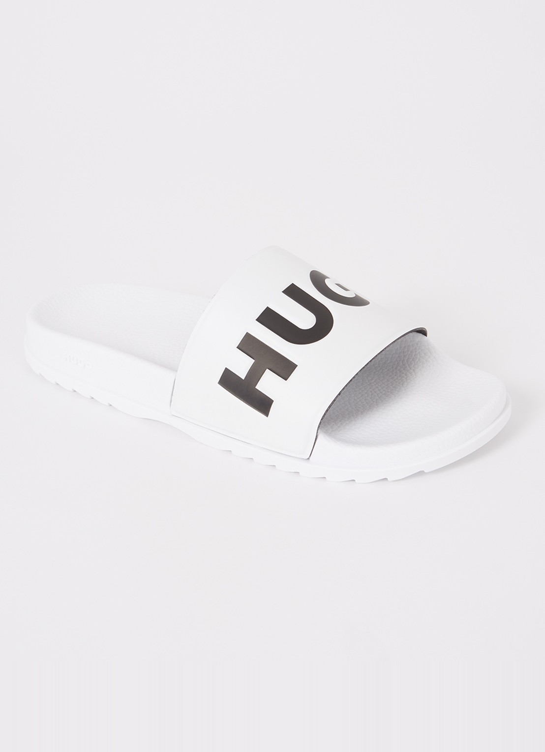 HUGO Match It slipper met logo - voorkant 3 wit