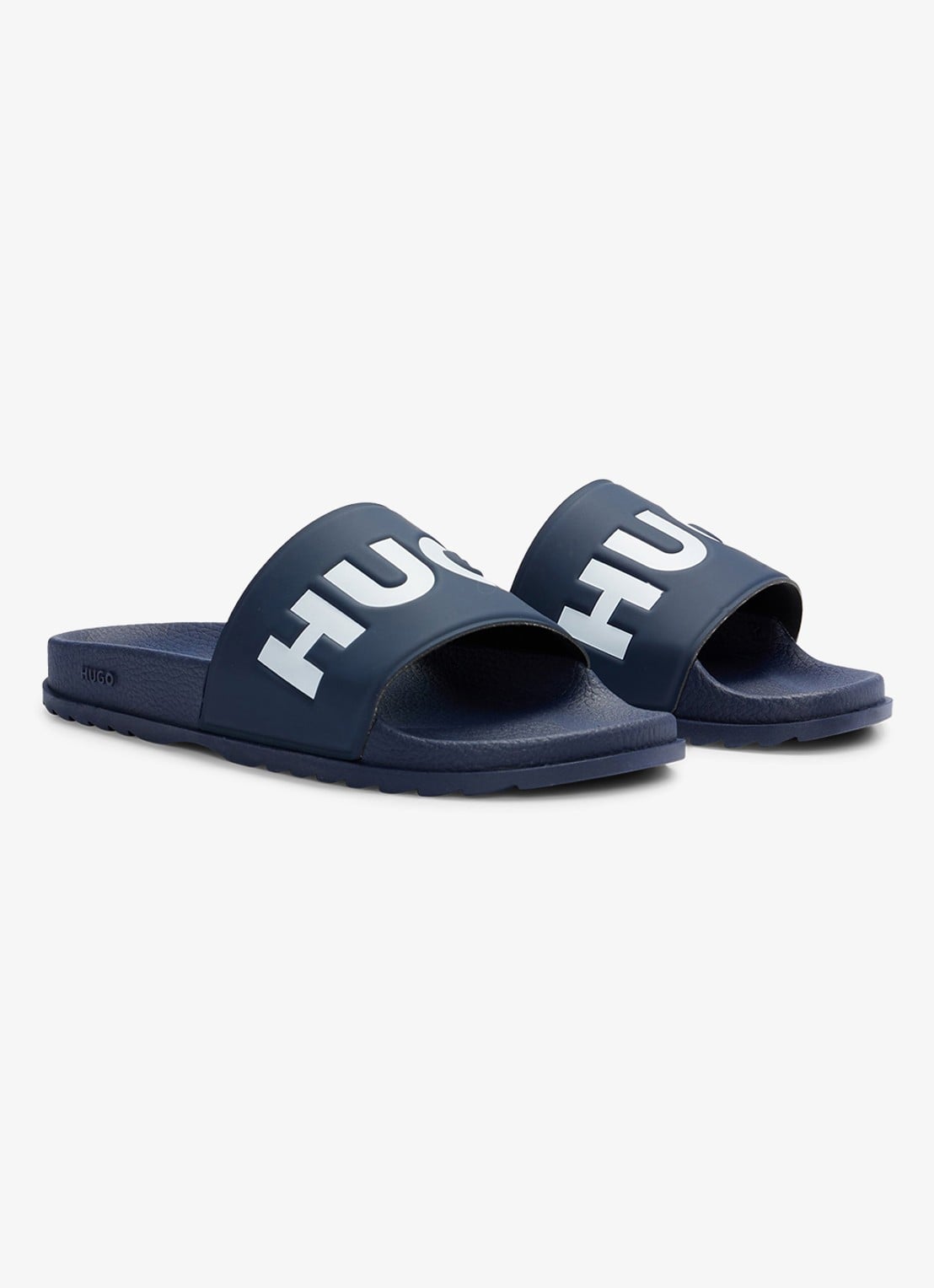 HUGO Match It slipper met logo - detail 2 donkerblauw