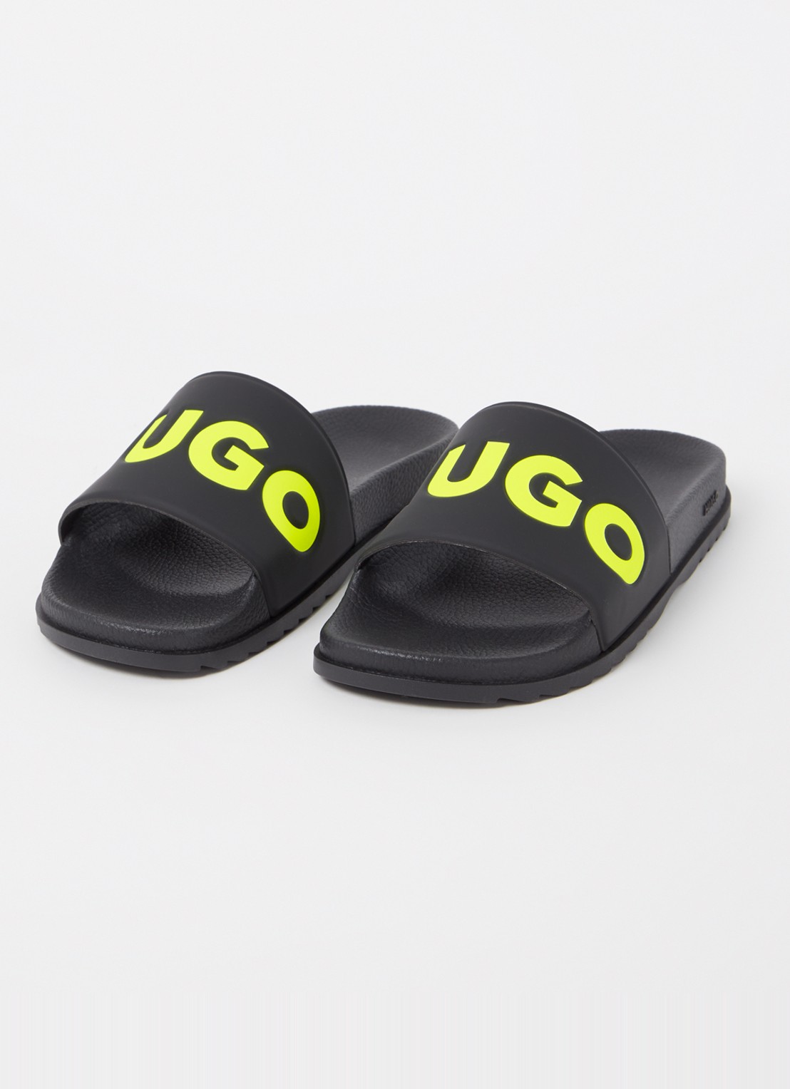 HUGO Match It slipper met logo - detail 2 neongeel
