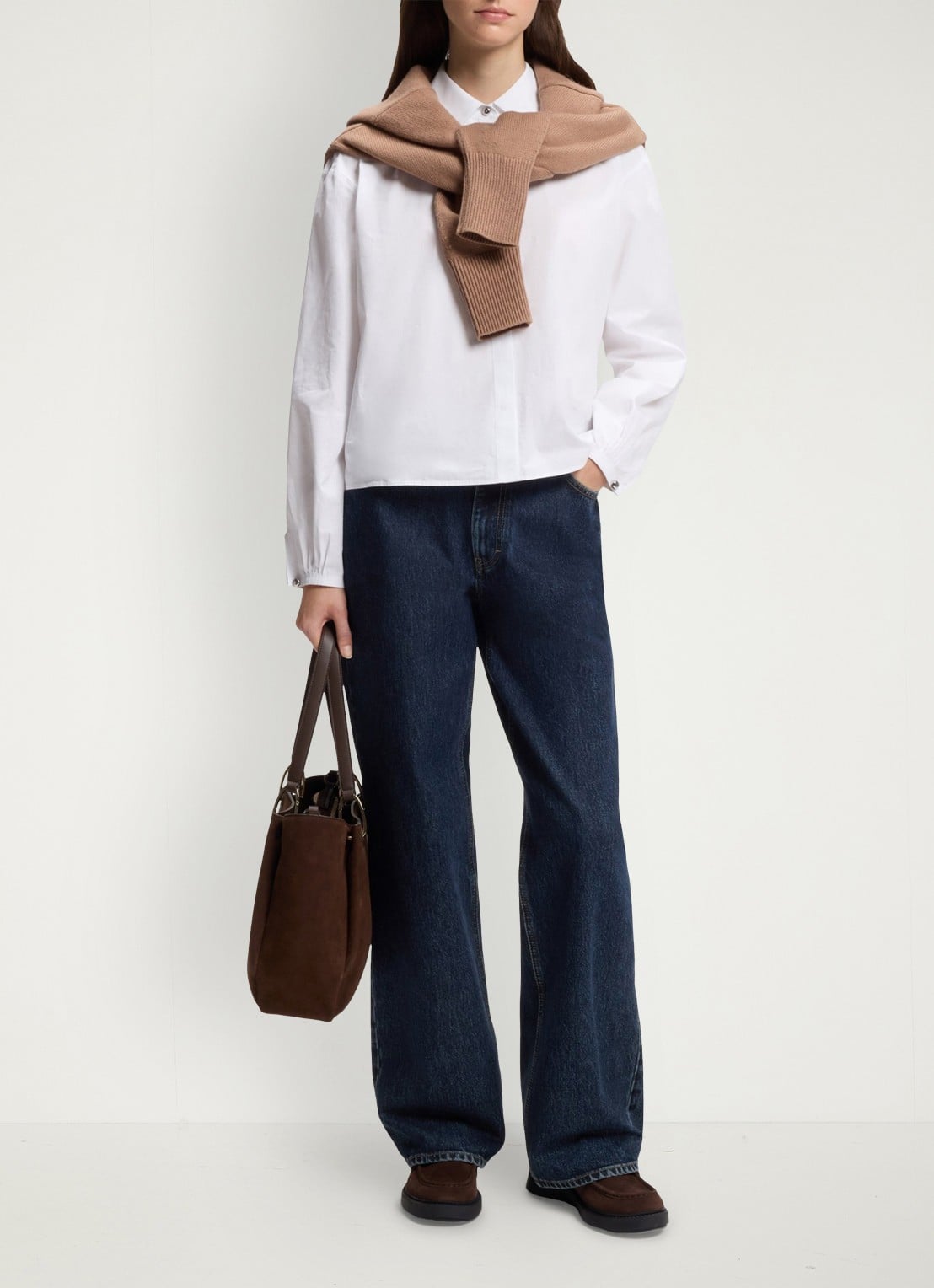 HUGO Mid waist straight fit jeans met donkere wassing - voorkant 7 navy-415 / blauw