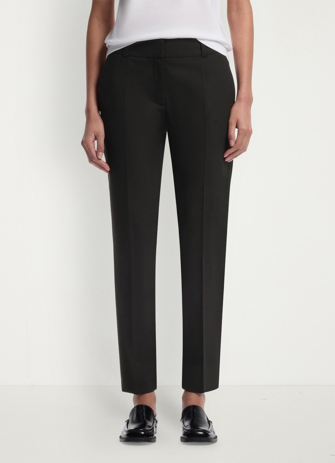 HUGO Mid waist tapered fit pantalon met steekzakken - detail zwart