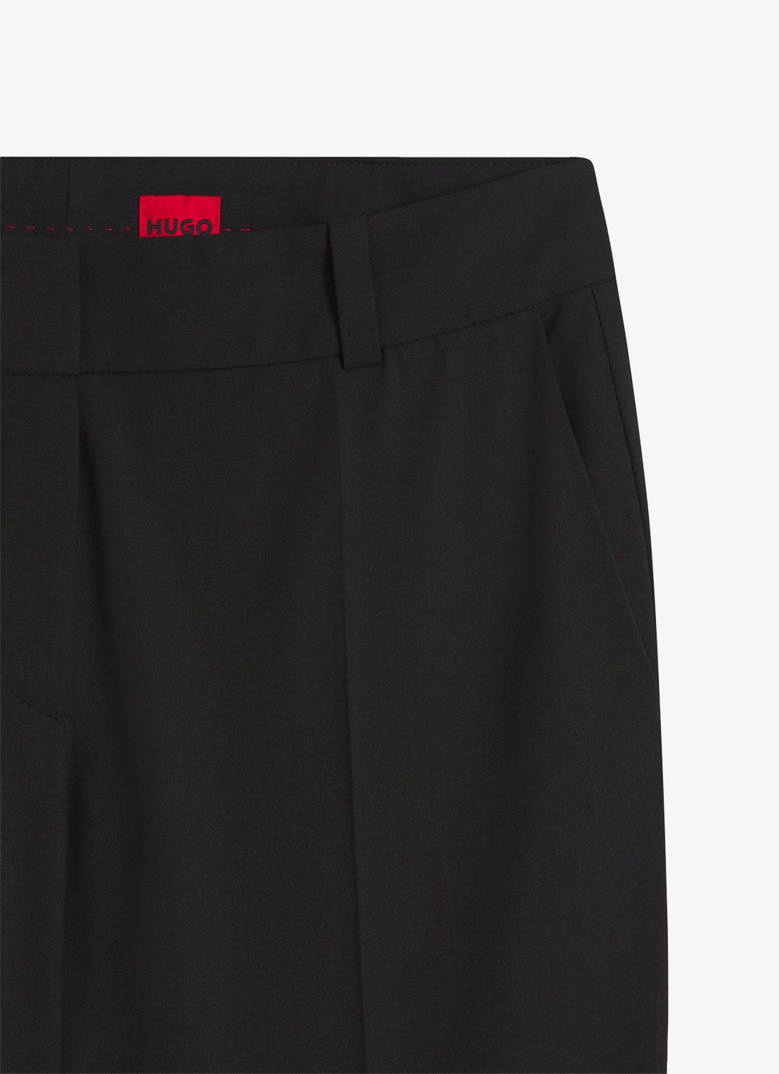 HUGO Mid waist tapered fit pantalon met steekzakken - detail 3 zwart