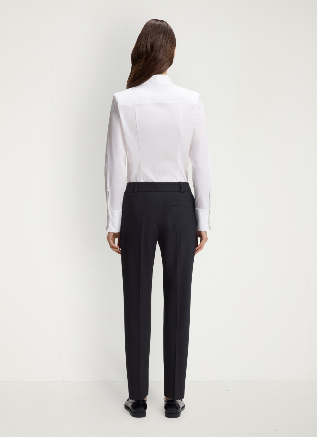 HUGO Mid waist tapered fit pantalon met steekzakken - achterkant 4 blauw