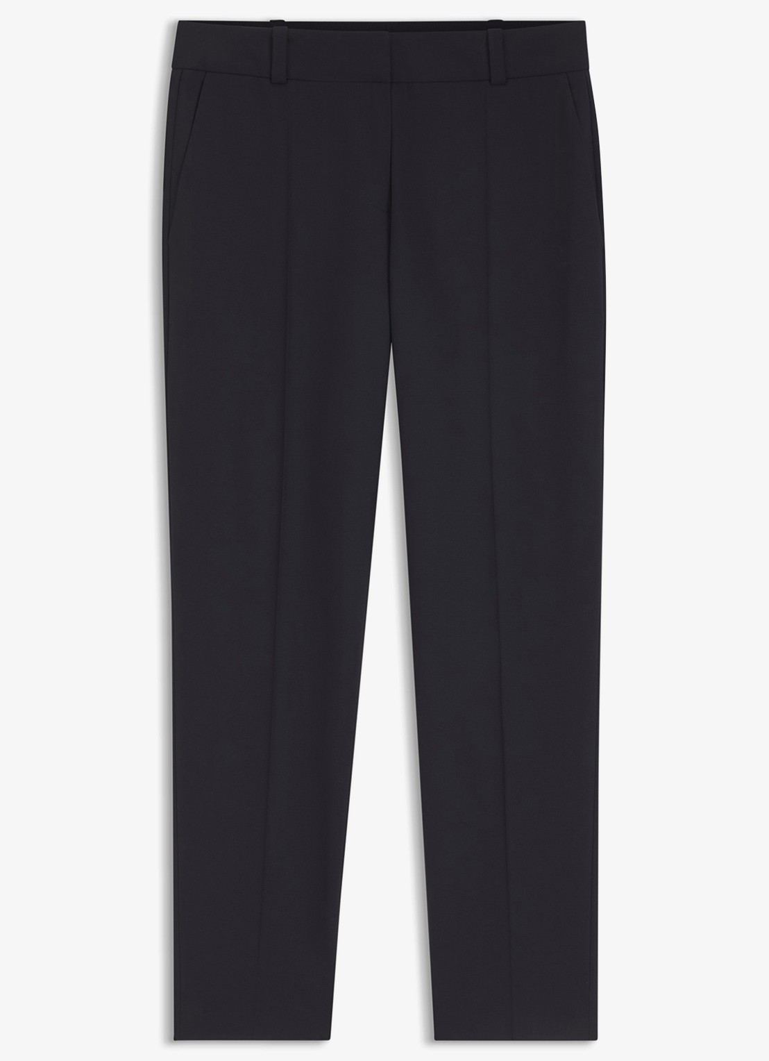 HUGO Mid waist tapered fit pantalon met steekzakken - voorkant 5 blauw